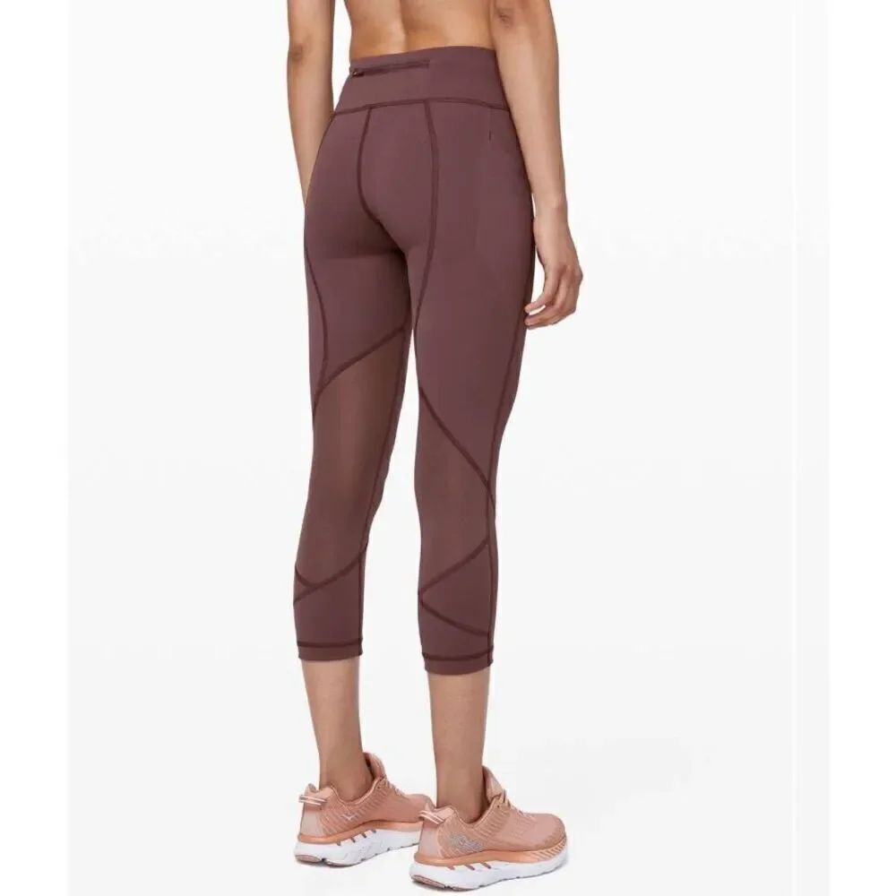 Lululemon Pace Rival Crop 22" Cherry Cola Size 4
